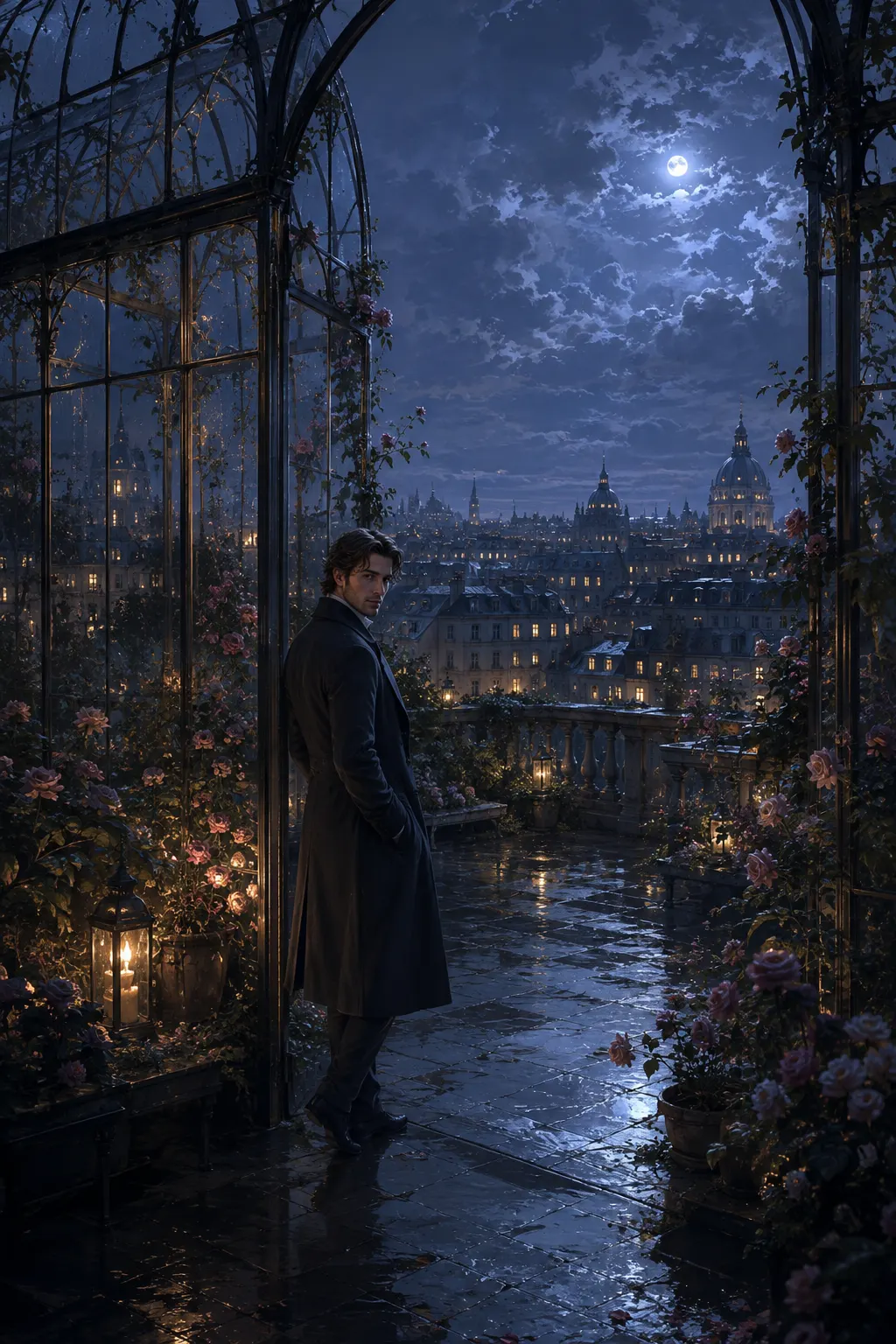 Romance world concept with an adult male character